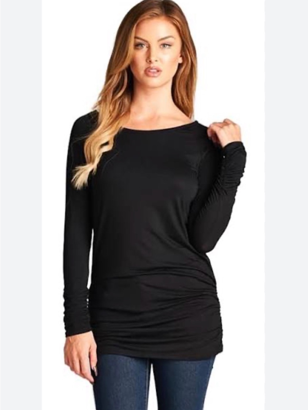 Banana Republic Long-Sleeve Cowl-Neck Top, w/Snap Shoulder Detail, S